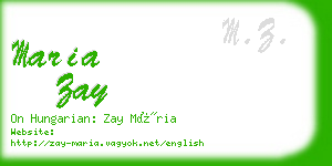 maria zay business card